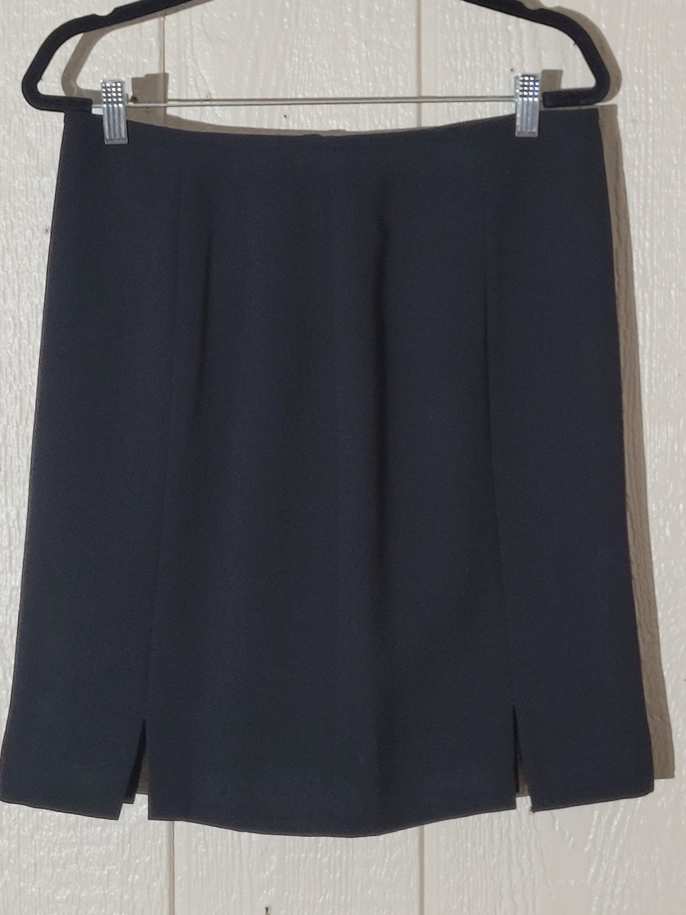 Tahari Black Pencil Skirt with Front Slits